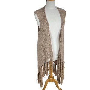 Anthropologie Duster Open Front Fringe Coastal Cowgirl Western Cardigan-OS